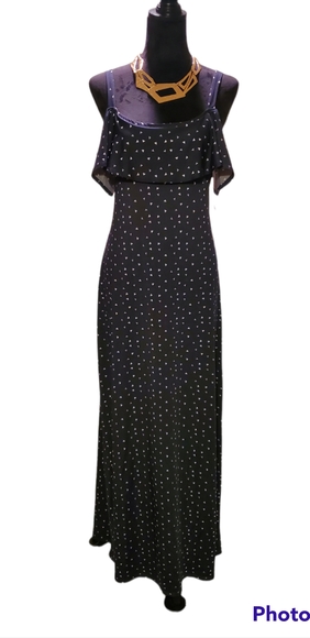 Nina Leonard Maxi Sundress ~ It's Flirty Sexy Cool ~ Sz Lg - Picture 3 of 9